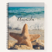 Starfish auf einem Sandy Beach Foto Notizblock (Vorderseite)