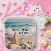 Starfish auf einem Sandy Beach Foto Pappteller (Party)