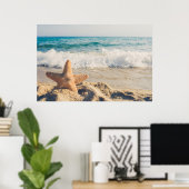 Starfish auf einem Sandy Beach Foto Poster (Heimbüro)