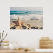 Starfish auf einem Sandy Beach Foto Poster (Küche)