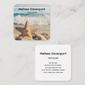 Starfish auf einem Sandy Beach Foto Quadratische Visitenkarte (Vorne/Hinten)