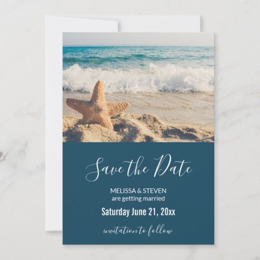 Starfish auf einem Sandy Beach Foto Save The Date (Vorderseite)