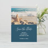 Starfish auf einem Sandy Beach Foto Save the Date (Stehend Vorderseite)