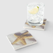 Starfish auf einem Tuch Steinuntersetzer (Seitenansicht)