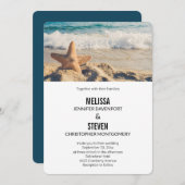 Starfish auf einer Hochzeit mit Sandy Beach Einladung (Vorne/Hinten)