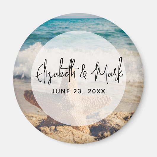 Starfish auf einer Hochzeit mit Sandy Beach Magnet (Vorne)