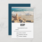 Starfish auf einer Hochzeit mit Sandy Beach RSVP Karte (Vorne/Hinten)