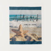 Starfish auf einer Hochzeit mit Sandy Beach Wandteppich (Vorderseite)