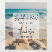 Starfish auf einer Hochzeit mit Sandy Beach Weinetikett (Einzelnes Label)