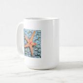 Starfish auf einer Koralle mit Polips Kaffeetasse (Vorderseite Links)