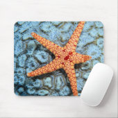 Starfish auf einer Koralle mit Polips Mousepad (Mit Mouse)