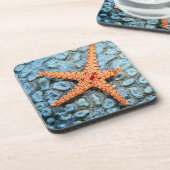 Starfish auf einer Koralle mit Polips Untersetzer (Linke Seite)