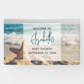 Starfish auf einer Sandy Beach Foto Baby Dusche Banner (Horizontal)