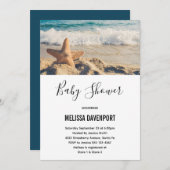 Starfish auf einer Sandy Beach Foto Baby Dusche Einladung (Vorne/Hinten)