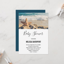 Starfish auf einer Sandy Beach Foto Baby Dusche Einladung