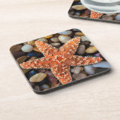Starfish auf Felsen Getränkeuntersetzer (Linke Seite)