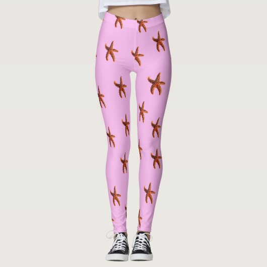 Starfish auf Rosa Leggings (Vorderseite)