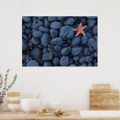 Starfish auf schwarzen Felsen entlang der Küste | Poster (Küche)
