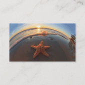 Starfish auf Strand am Sonnenuntergang Visitenkarte (Rückseite)