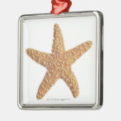 Starfish auf Weiß Silbernes Ornament (Links)