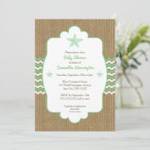 Starfish Babydusche lädt zum Grün des Meeres ein Einladung (Stehend Vorderseite)