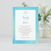 Starfish Beach Aqua Blue Wedding Einladung (Stehend Vorderseite)