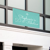 Starfish Beach Aquamarin Blue White 50. Geburtstag Banner (Äußeres Gebäude)