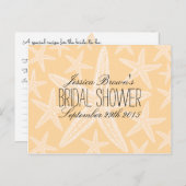 Starfish Beach Brautparty Rezeptionskarten Einladungspostkarte (Vorne/Hinten)