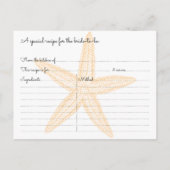 Starfish Beach Brautparty Rezeptionskarten Einladungspostkarte (Rückseite)
