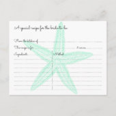 Starfish Beach Brautparty Rezeptionskarten Einladungspostkarte (Rückseite)
