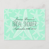 Starfish Beach Brautparty Rezeptionskarten Einladungspostkarte (Vorderseite)