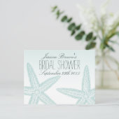 Starfish Beach Brautparty Rezeptionskarten Einladungspostkarte (Stehend Vorderseite)