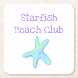 Starfish Beach Club Rechteckiger Pappuntersetzer