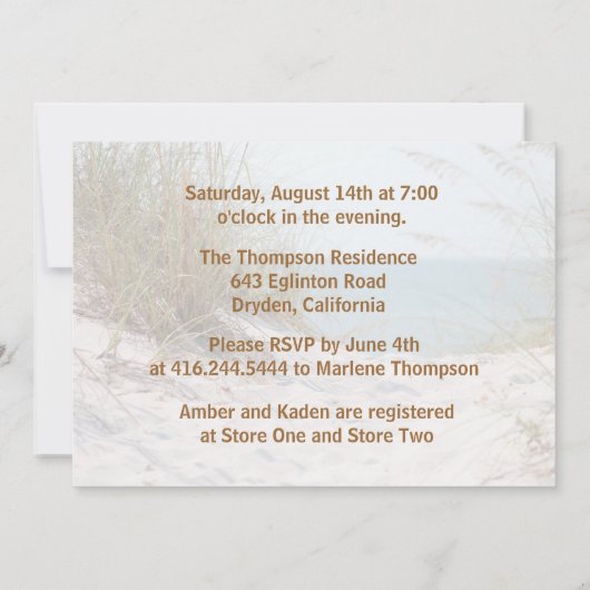 Starfish Beach Couples Dusche Einladung (Rückseite)