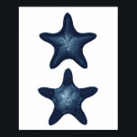 Starfish Beach Deco Navy Badezimmer Art Poster<br><div class="desc">Starfish Beach Deco Navy Badezimmer Art</div>