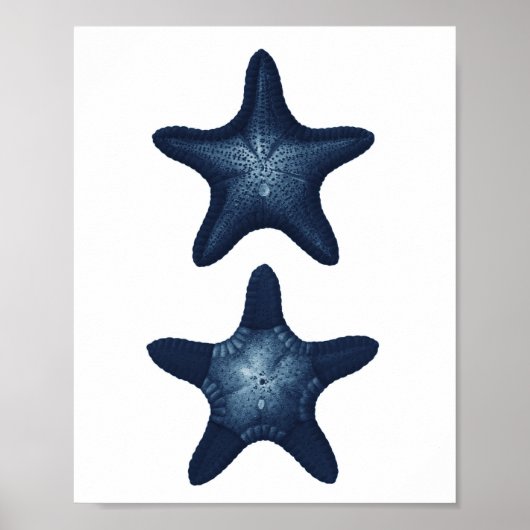 Starfish Beach Deco Navy Badezimmer Art Poster (Vorne)