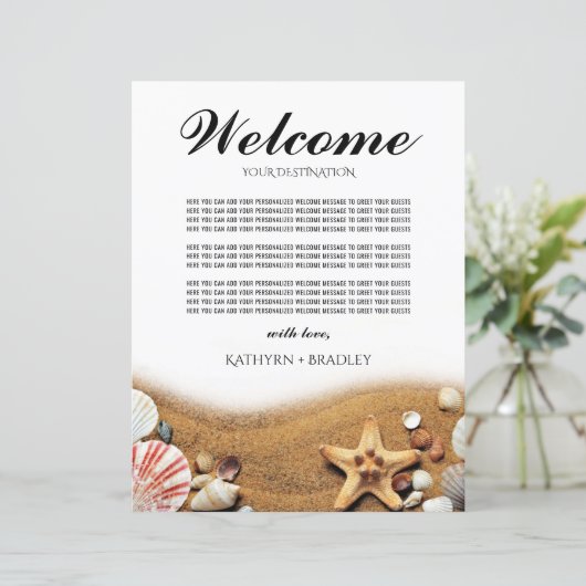 Starfish Beach Destination Begrüßungsbrief (Stehend Vorderseite)