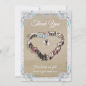 Starfish Beach Dream Wedding Foto Card Dankeskarte (Vorderseite)