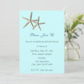 Starfish Beach-Einladung Einladung (Stehend Vorderseite)