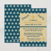 Starfish Beach - Einladung zur Geburtstagsparty 3x (Vorne/Hinten)