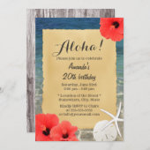 Starfish Beach Floral Geburtstagsparty Einladung (Vorne/Hinten)