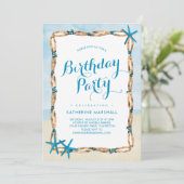 Starfish Beach Geburtstagsparty Einladung (Stehend Vorderseite)