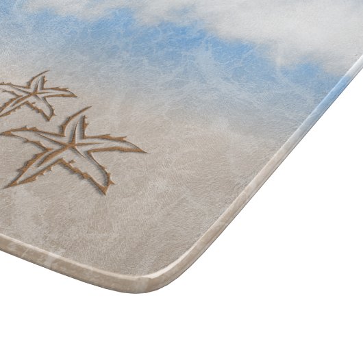 Starfish Beach Glass Schneidebrett (Ecke)