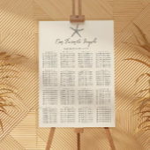Starfish Beach Hochzeit 16 Tischkarten Poster