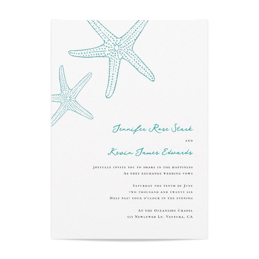 Starfish Beach Hochzeit Einladung