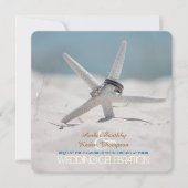 Starfish Beach Hochzeit Einladung (Vorderseite)
