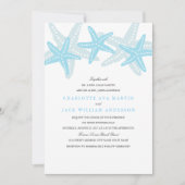 Starfish Beach Hochzeit Einladung Blue (Vorderseite)