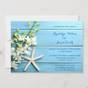 Starfish Beach Hochzeit Einladungen mit Orchid