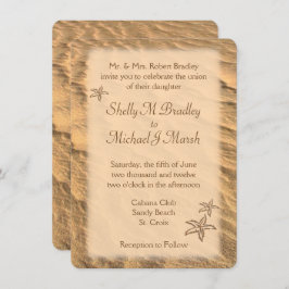 Starfish Beach Hochzeit in Urlaubsort Einladung