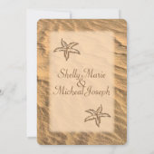 Starfish Beach Hochzeit in Urlaubsort Einladung (Rückseite)